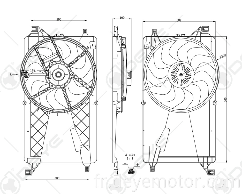 Ventilateur de refroidissement de radiateur de voiture 3M5H-8C607-AD 3M5H-8C607-RH pour FORD FOCUS